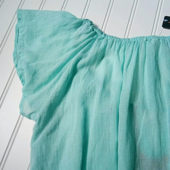 Cape Juby Embroidered Ruffle Cropped Peasant Top - Picture 8 of 8